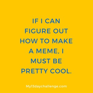 If I can figure out how to make a meme, I must be pretty cool.